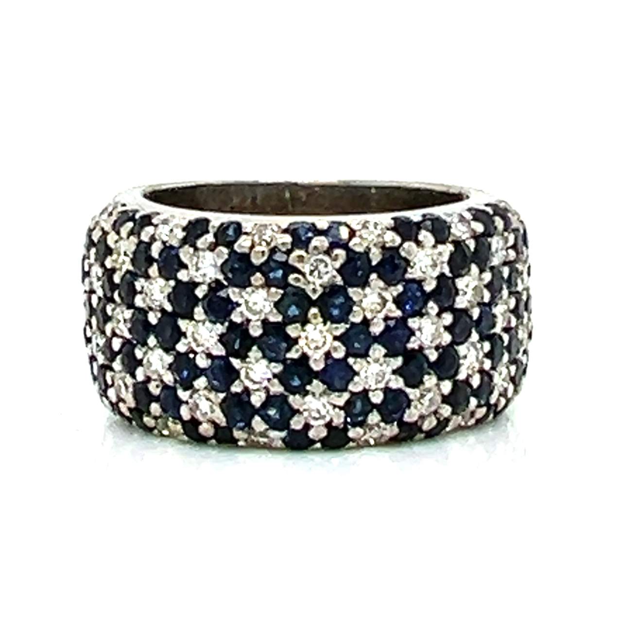 18K White Gold Sapphire & Diamond Ring