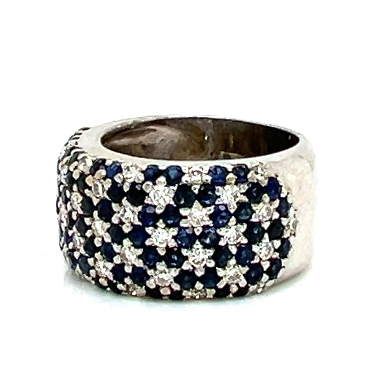 18K White Gold Sapphire & Diamond Ring