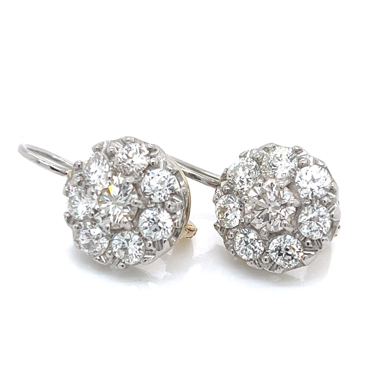 18K & Platinum 3.60 Ct. Diamond Earrings