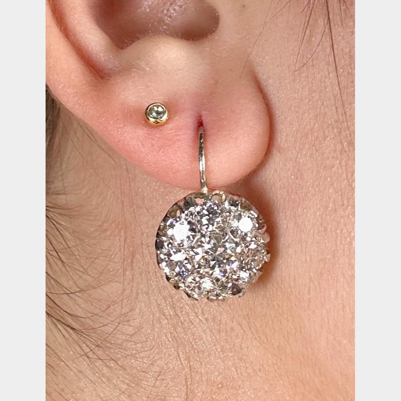 18K & Platinum 3.60 Ct. Diamond Earrings