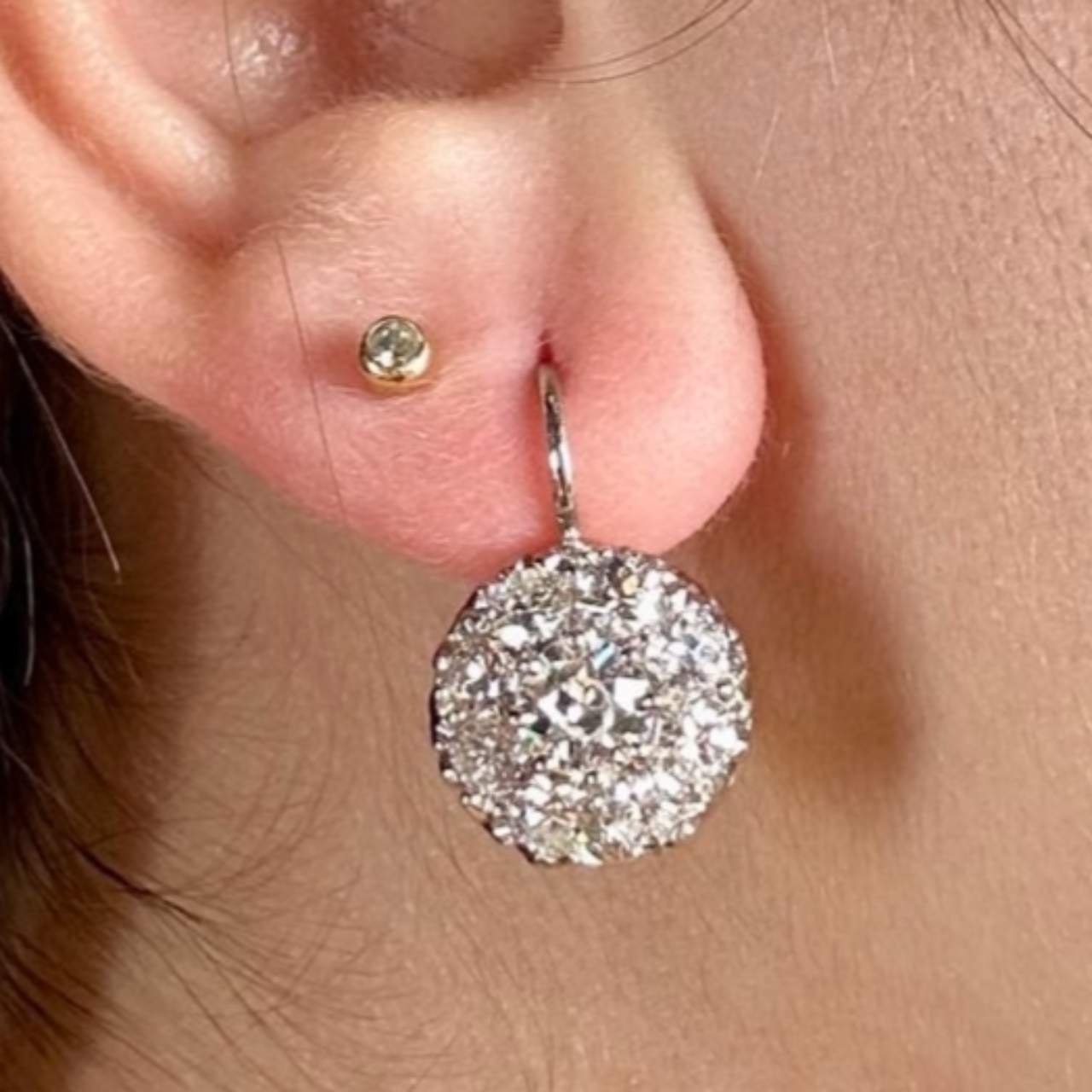 18K & Platinum 5.10 Ct. Diamond Earrings