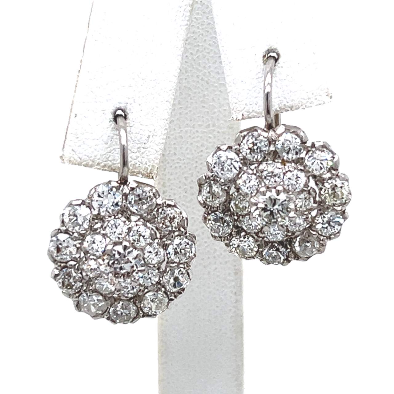 18K & Platinum 5.20 Ct. Diamond Earrings