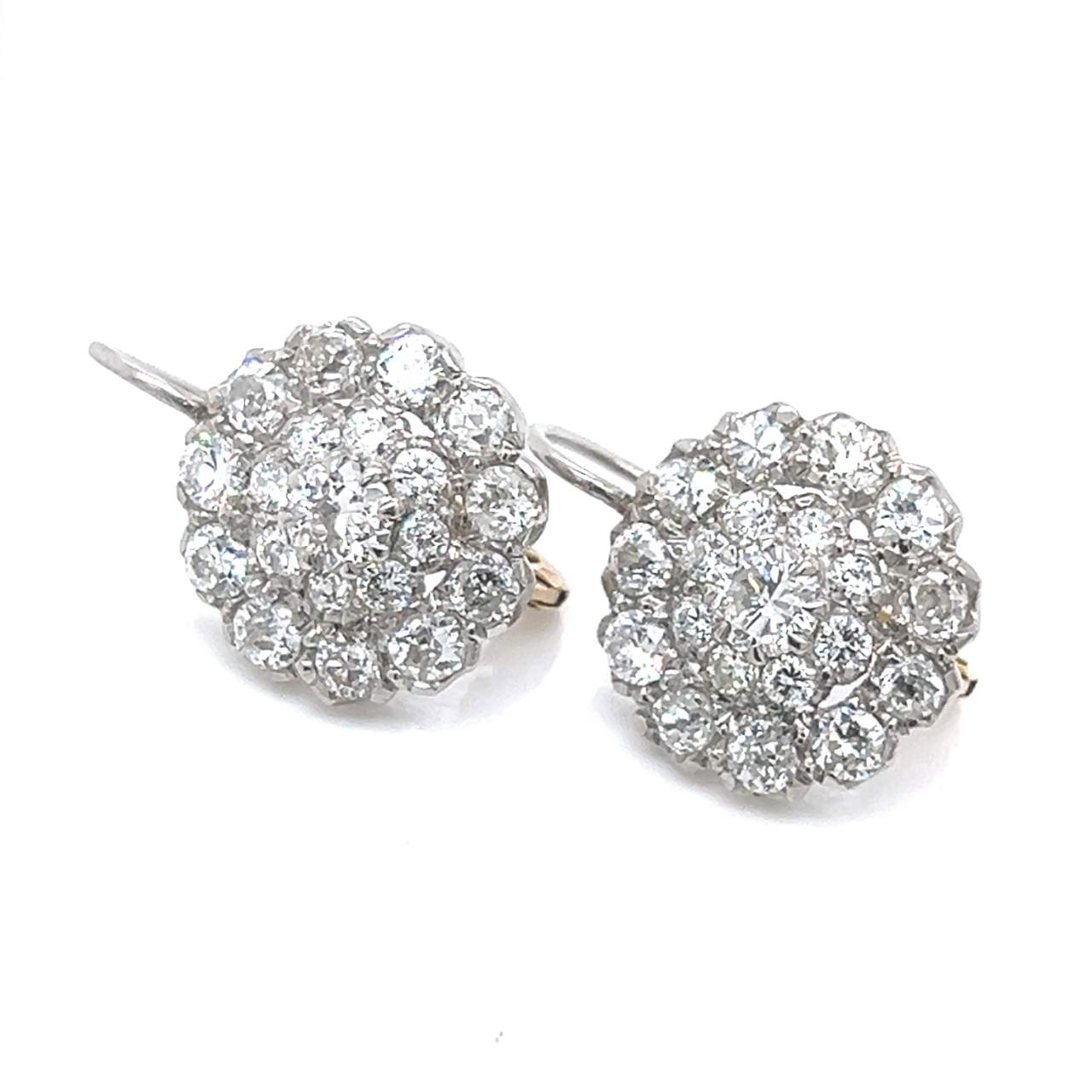 18K & Platinum 5.20 Ct. Diamond Earrings