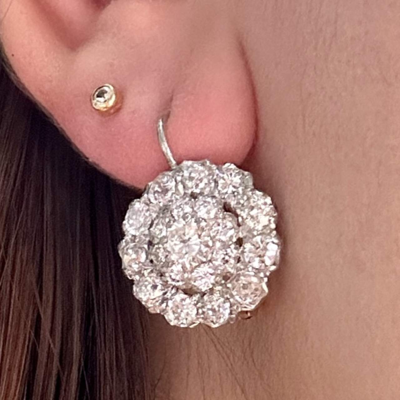 18K & Platinum 5.20 Ct. Diamond Earrings