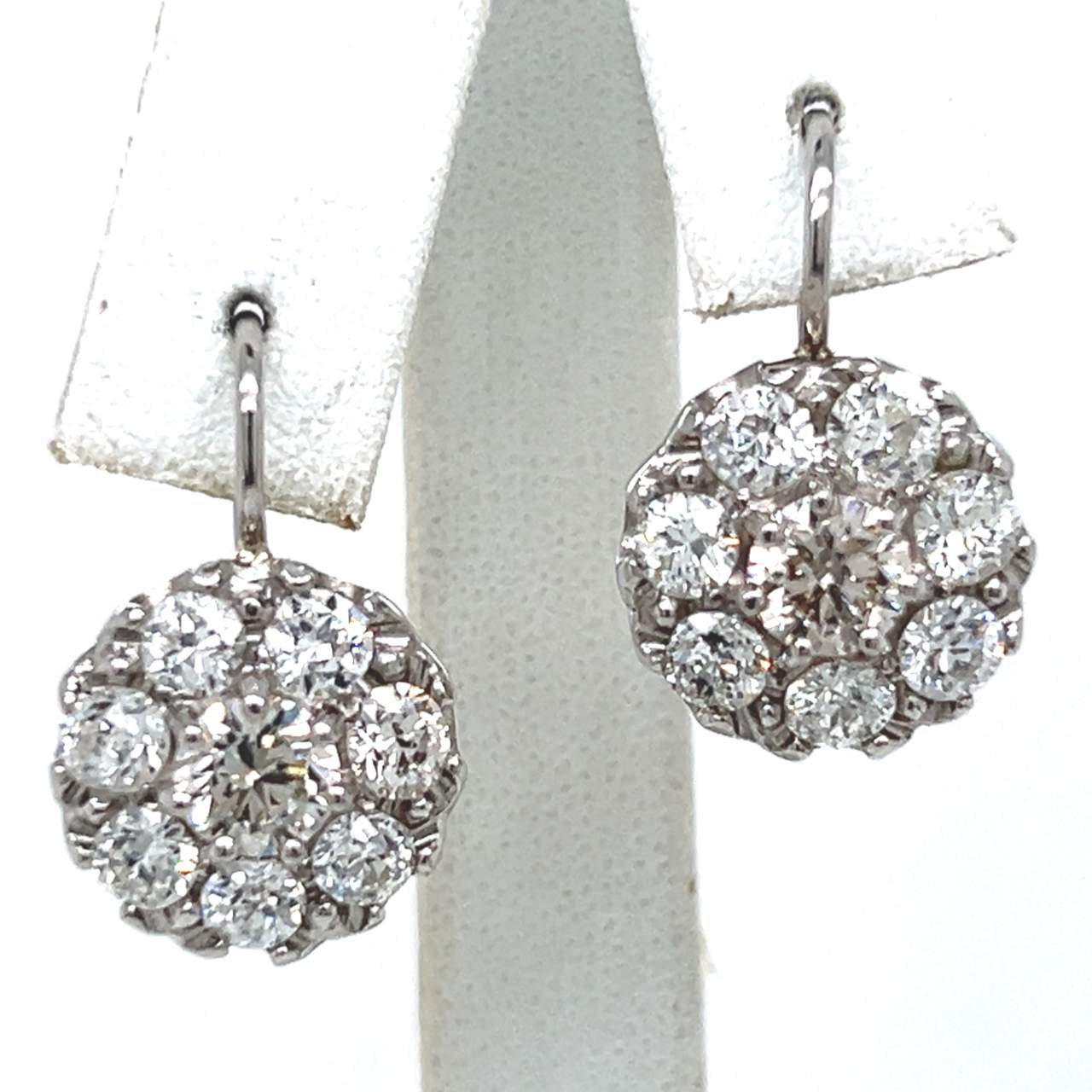 18K & Platinum 3.00 Ct. Diamond Earrings