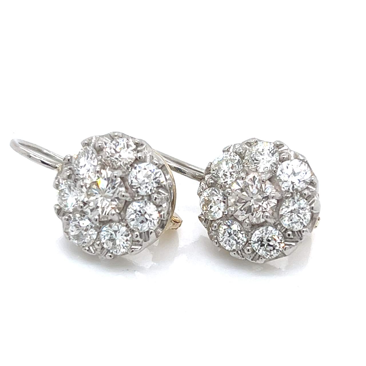 18K & Platinum 3.00 Ct. Diamond Earrings