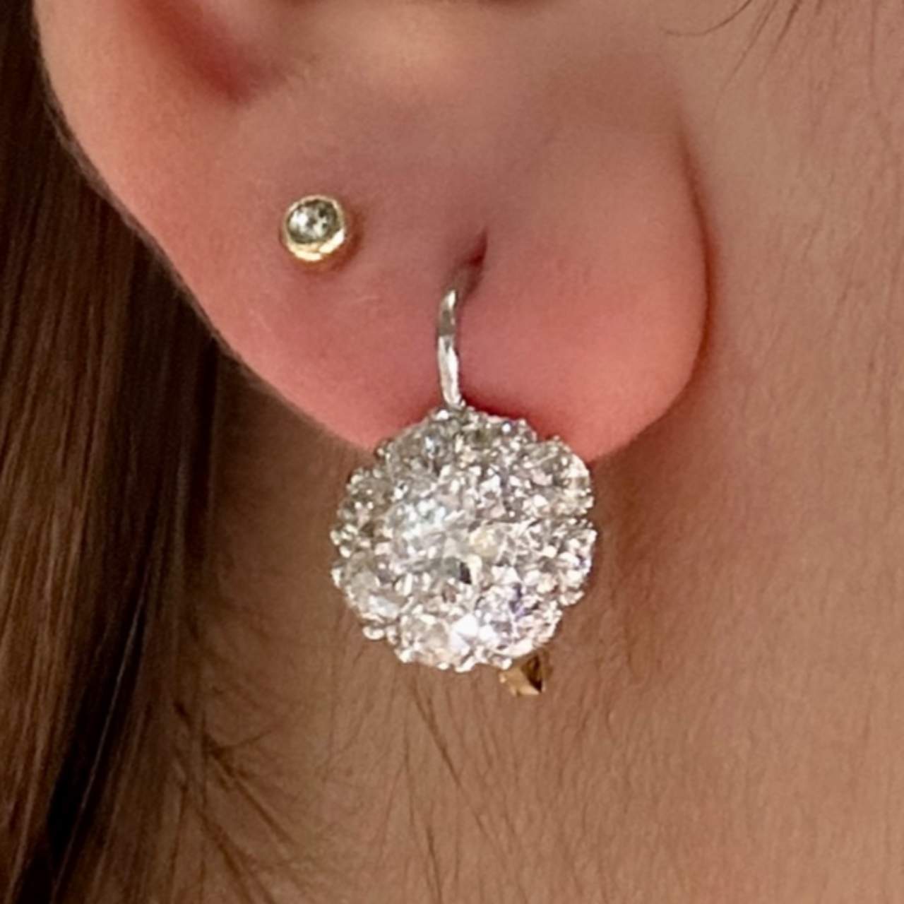 18K Yellow Gold & Platinum 2.70 Ct. Diamond Earrings