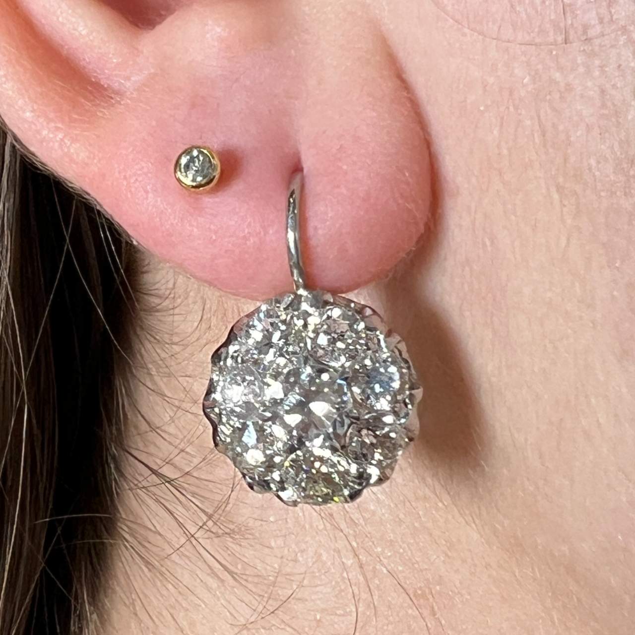 18K Yellow Gold & Platinum 4.00 Ct. Diamond Earrings