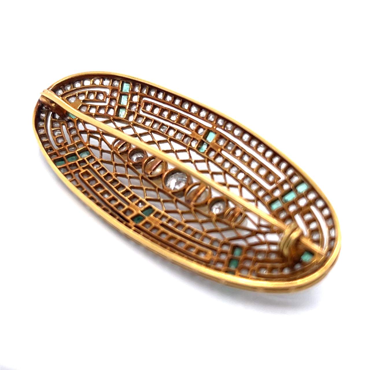 Antique 18K & Platinum Natural Pearl and Diamond Brooch