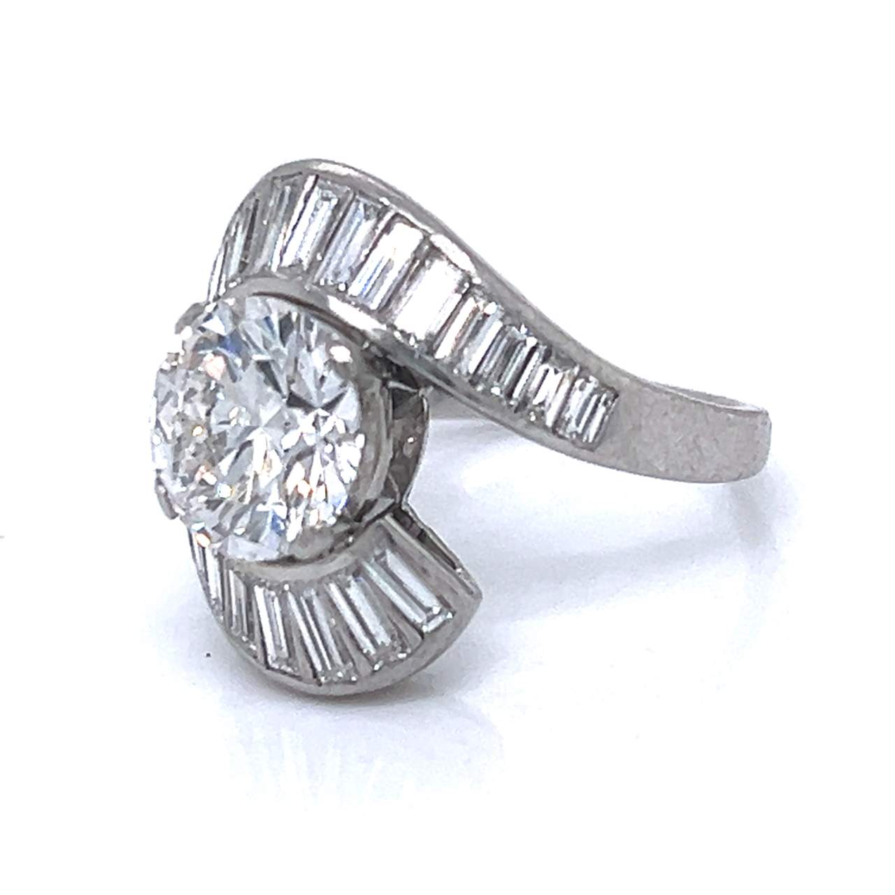 Art Deco Platinum 2.82 Ct. Lab Grown Diamond Ring