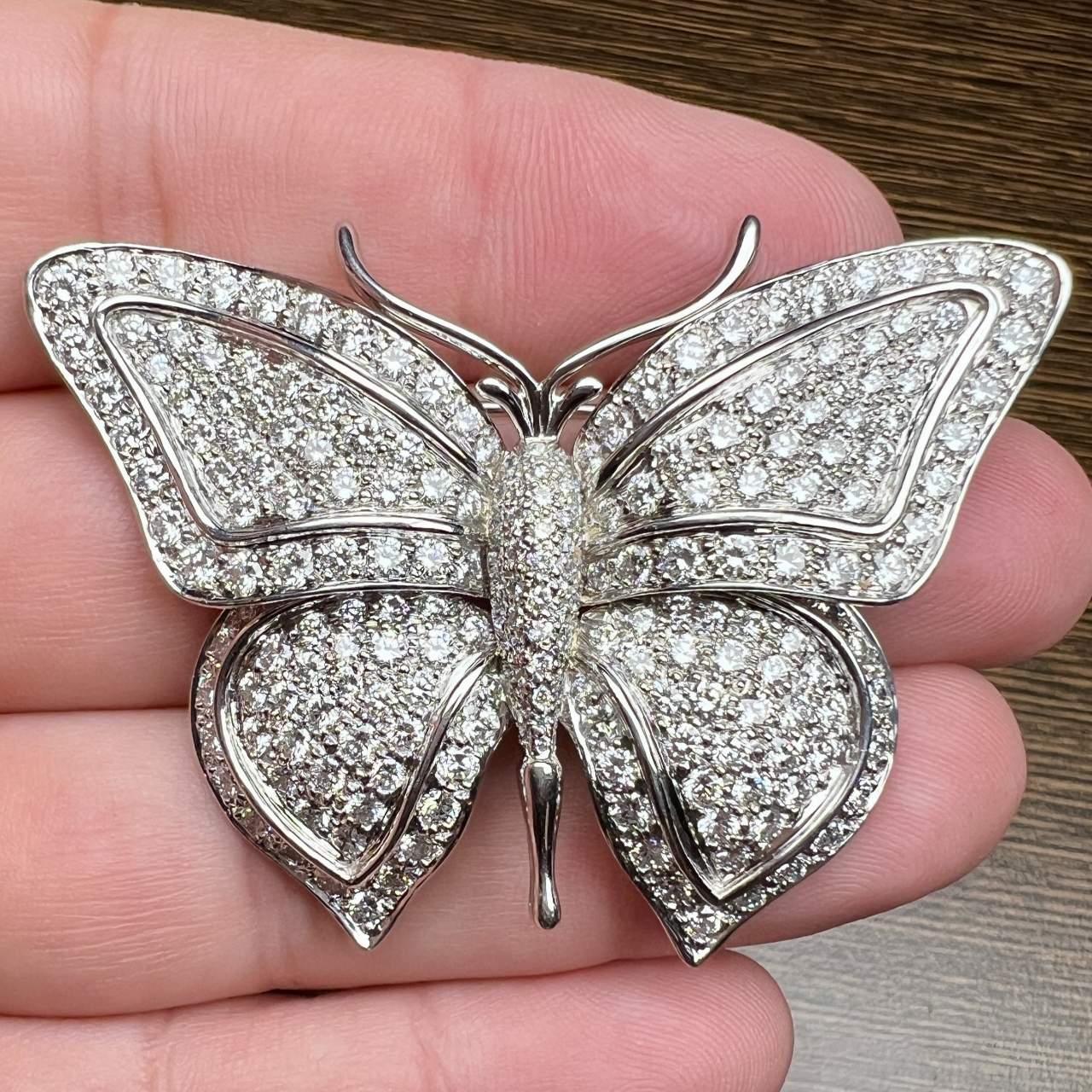 TIFFANY & CO. Platinum Diamond Butterfly Brooch