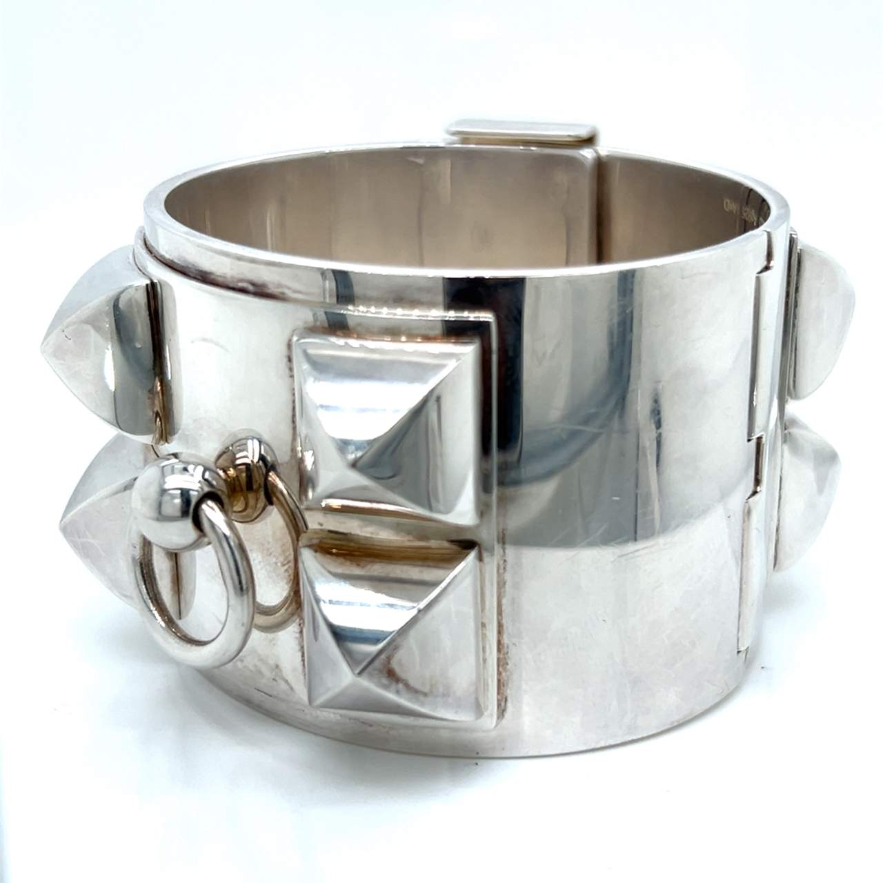 HERMES Silver Collier de Chien Bangle