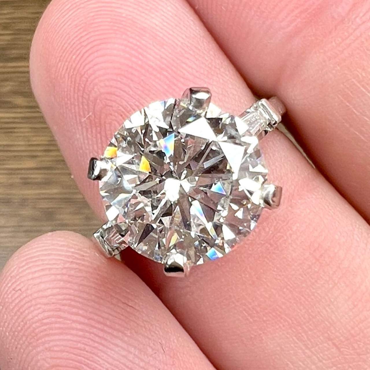 Platinum Art Deco GIA Certified 3.88 Ct. Diamond Ring