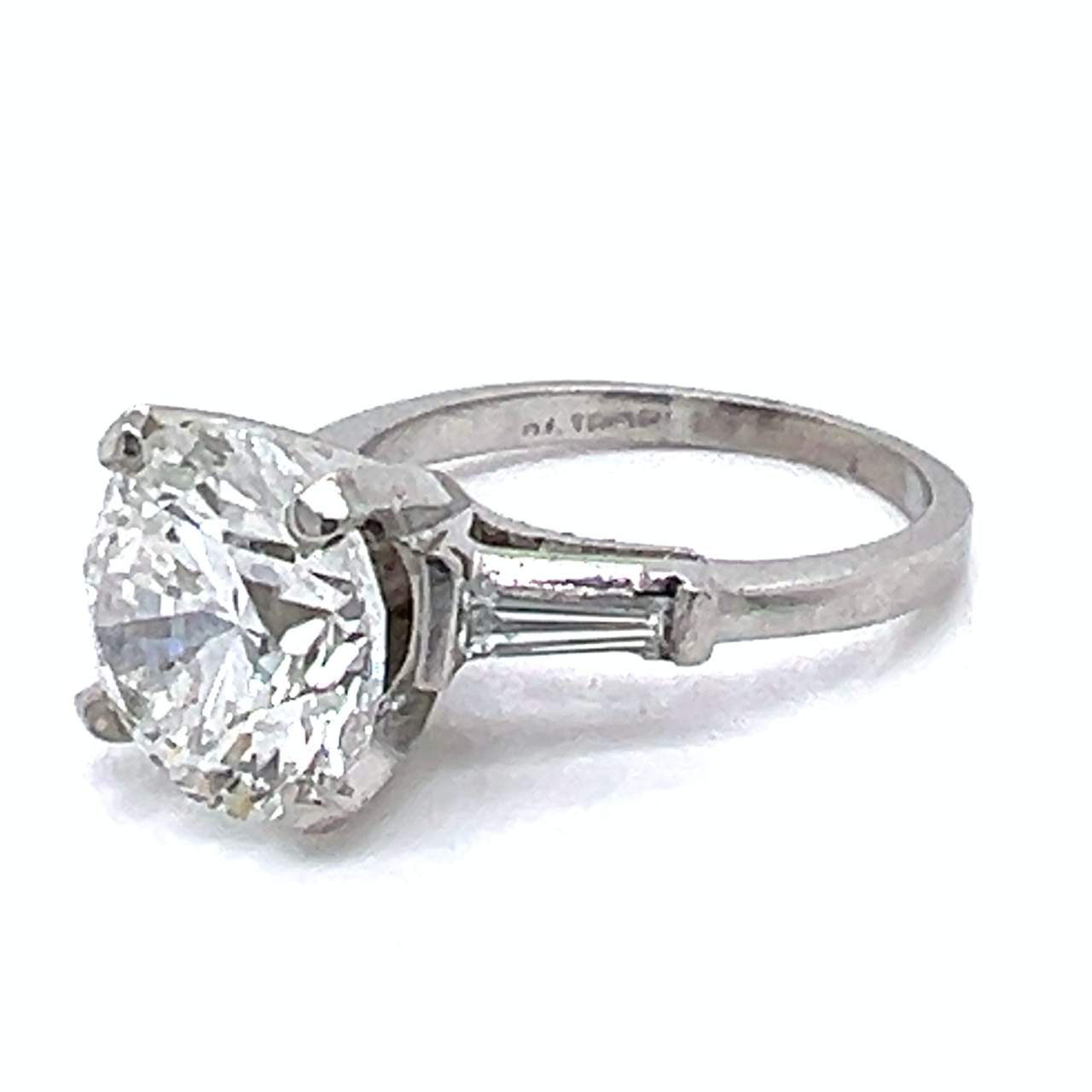 Platinum Art Deco GIA Certified 3.88 Ct. Diamond Ring