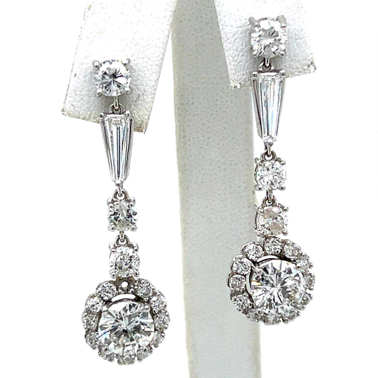 14K White Gold 6.80 Ct. Diamond Earrings