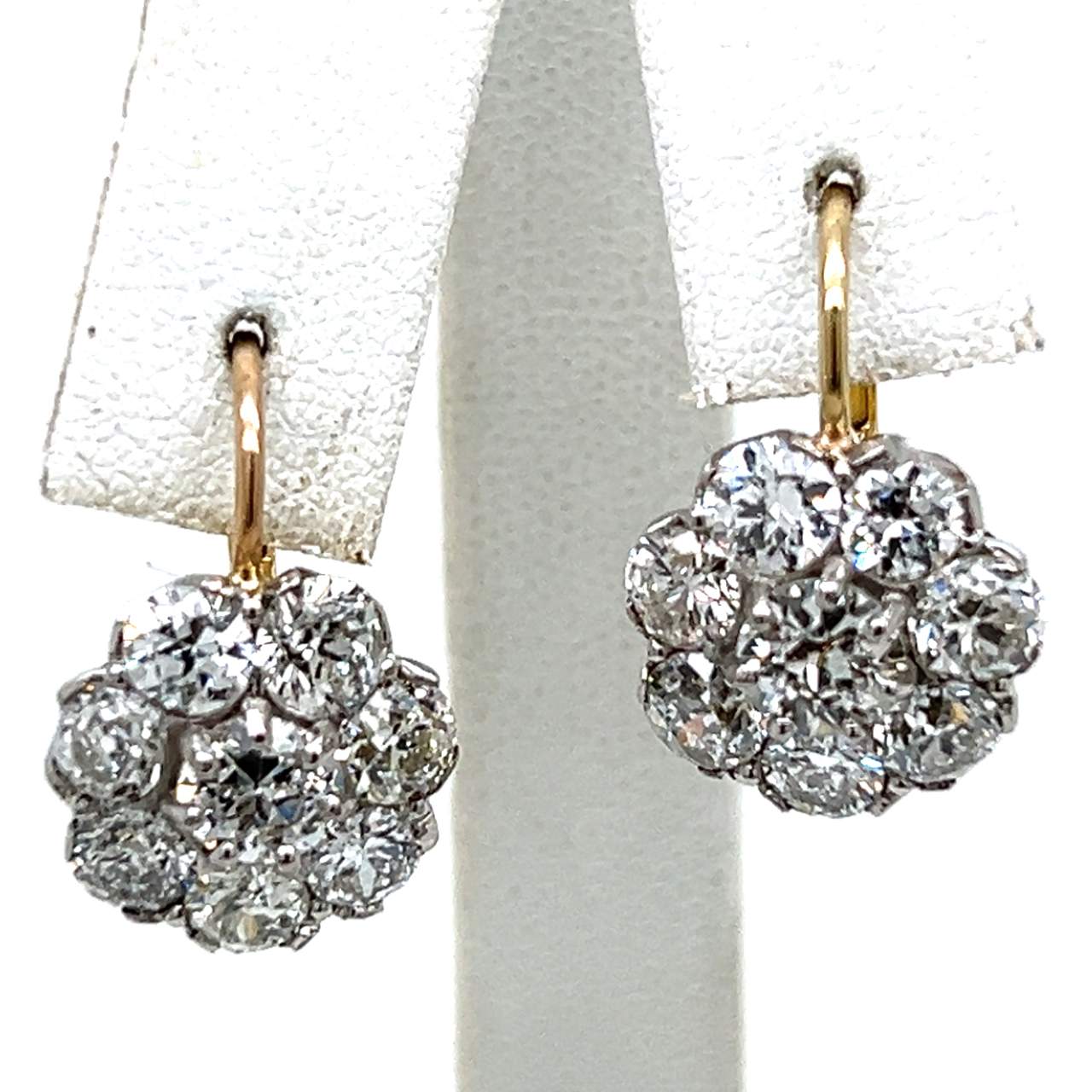 18K Yellow Gold & Platinum 3.80 Ct. Diamond Earrings