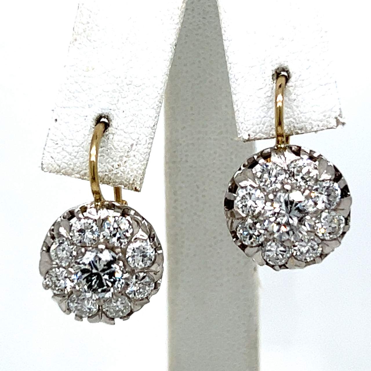 18K & Platinum 3.80 Ct. Diamond Earrings
