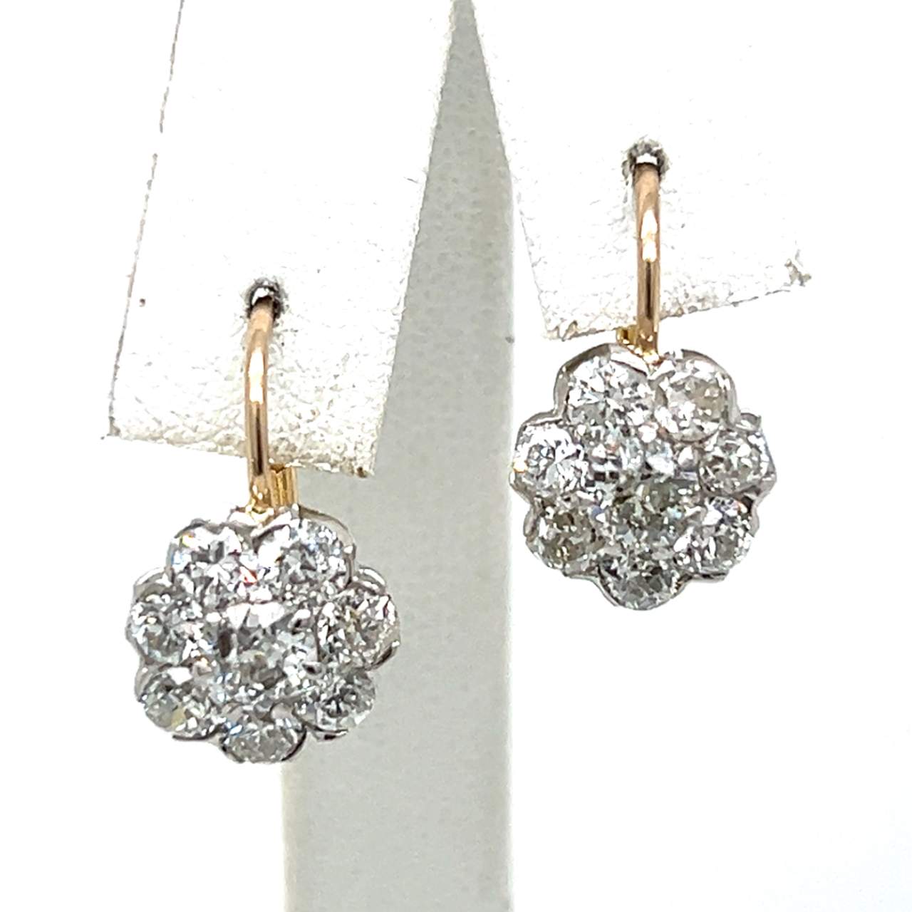 18K Yellow Gold & Platinum 2.50 Ct. Diamond Earrings
