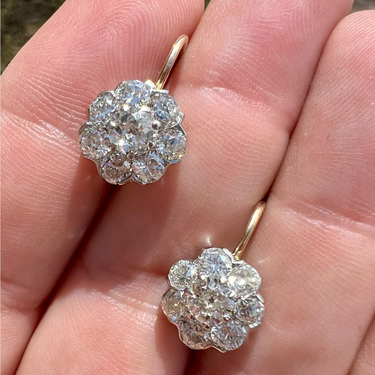 18K Yellow Gold & Platinum 2.50 Ct. Diamond Earrings