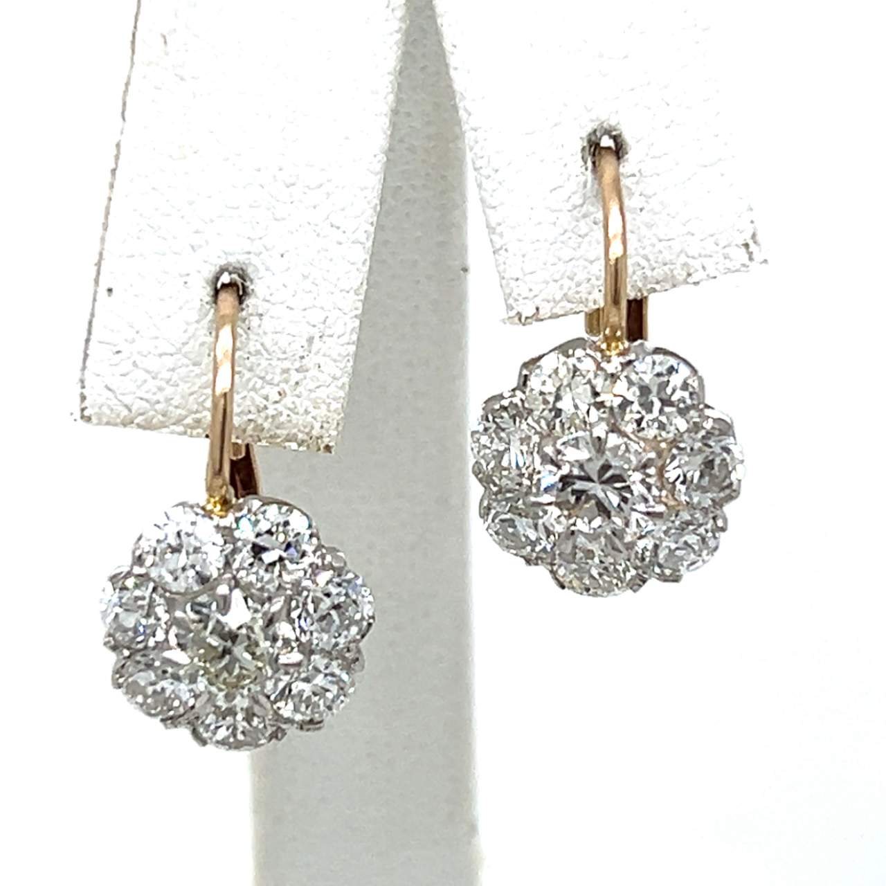 18K Yellow Gold & Platinum 3.50 Ct. Diamond Earrings