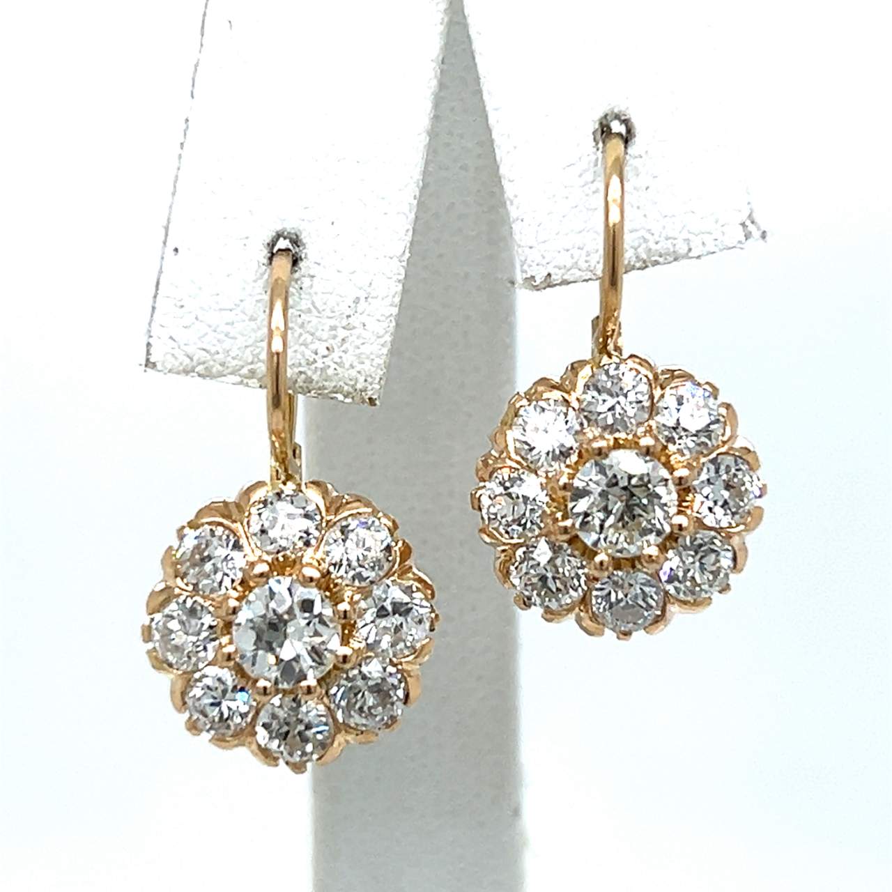 18K Yellow Gold 3.35 Ct. Diamond Earrings