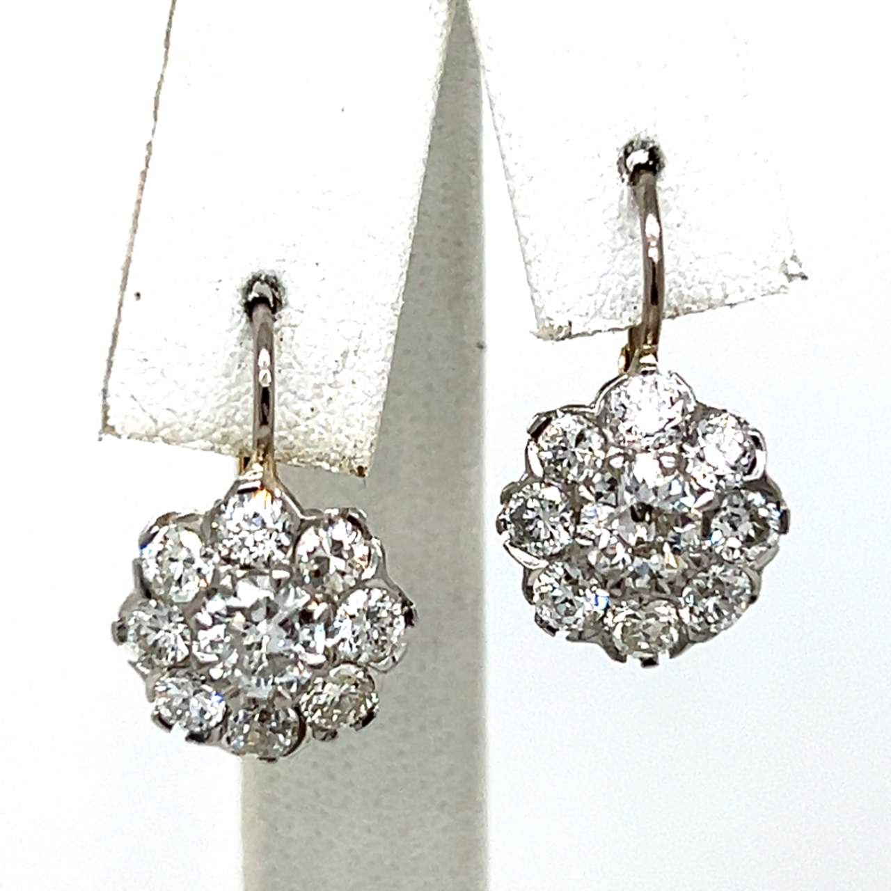 18K Yellow Gold & Platinum 2.80 Ct. Diamond Earrings