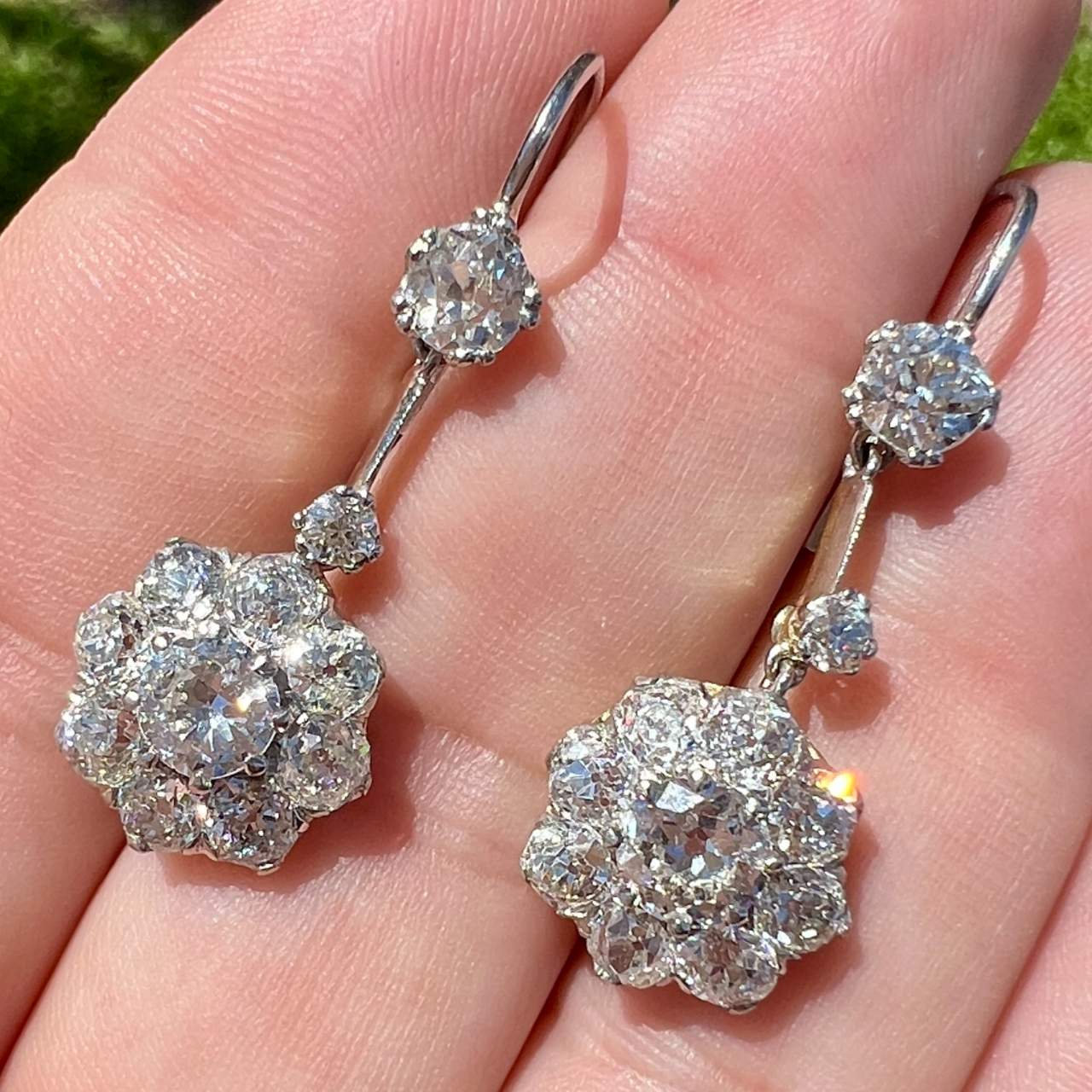 Platinum & 18K Yellow Gold 6.65 Ct. Diamond Earrings