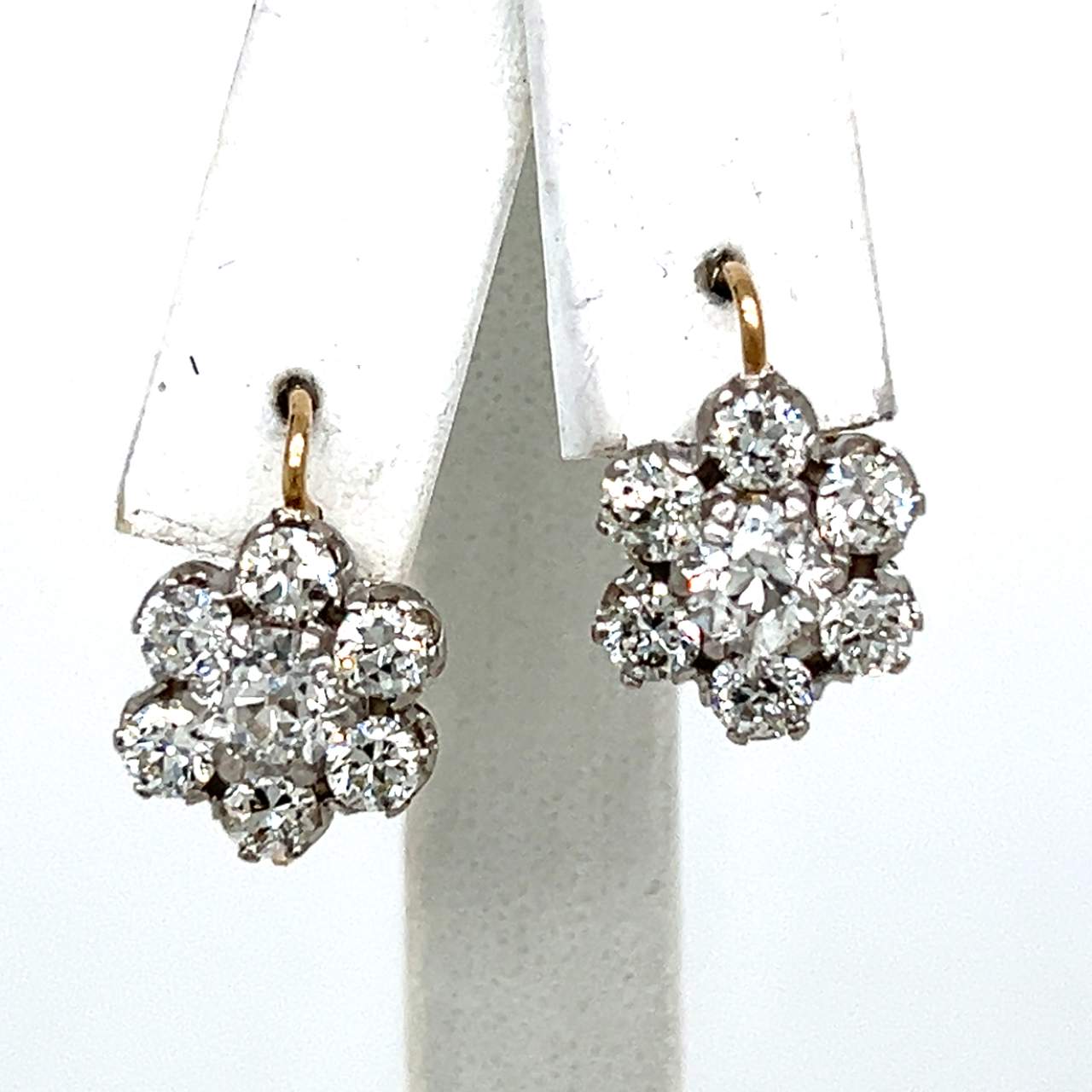 18K Yellow Gold & Platinum 3.90 Ct. Diamond Earrings