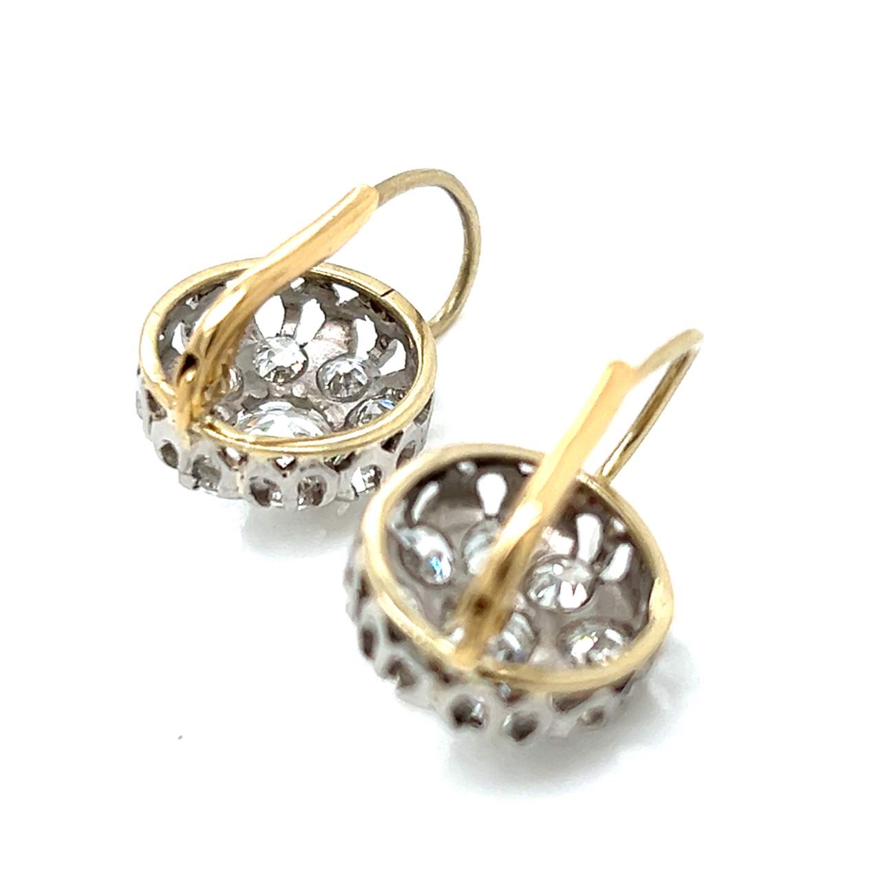 Platinum & 18K Yellow Gold 3.15 Ct. Diamond Earrings