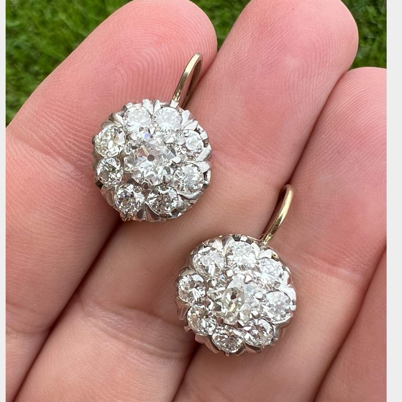 Platinum & 18K Yellow Gold 3.15 Ct. Diamond Earrings
