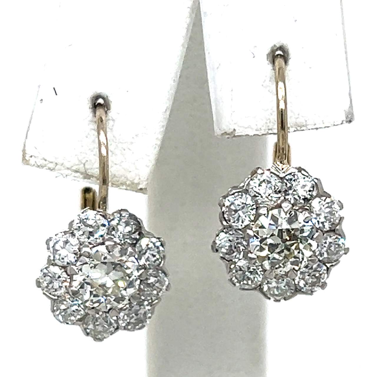 Platinum & 18K Yellow Gold 2.95 Ct. Diamond Earrings
