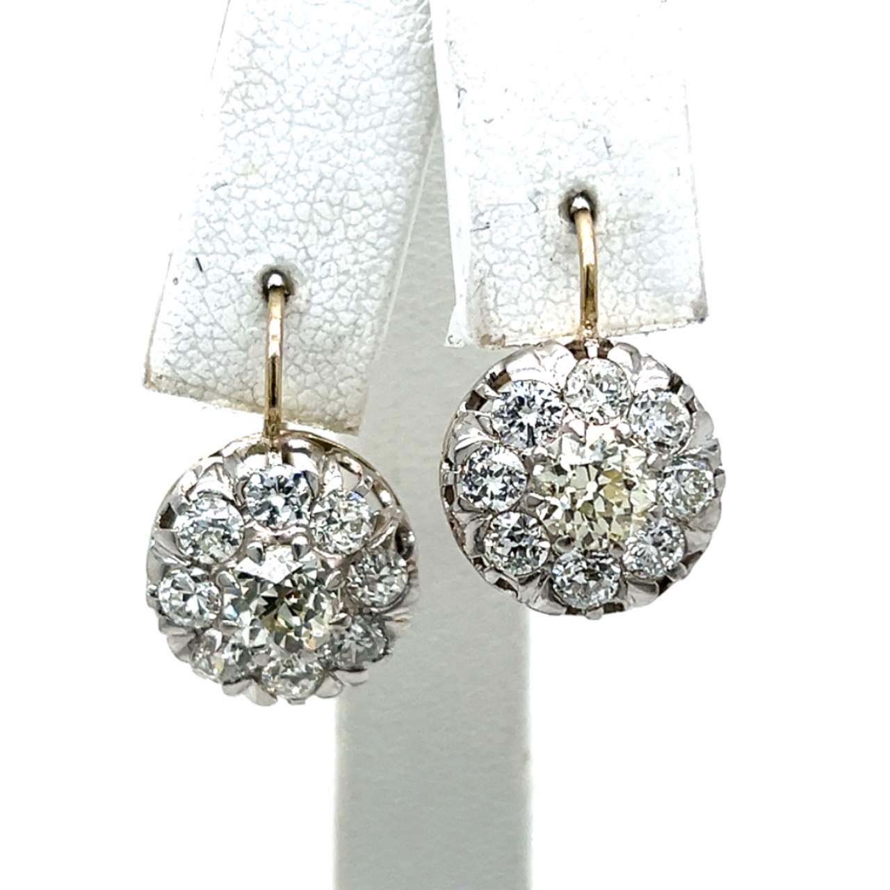 Platinum & 18K Yellow Gold 3.50 Ct. Diamond Earrings