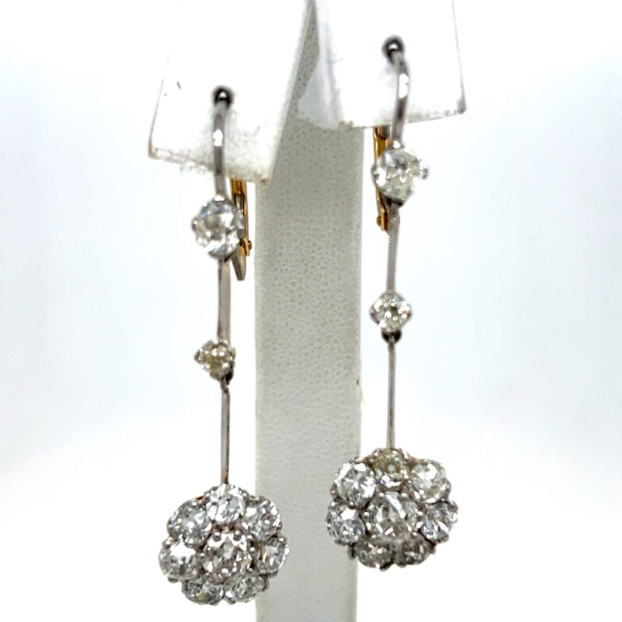Platinum & 18K Yellow Gold 4.40 Ct. Diamond Earrings