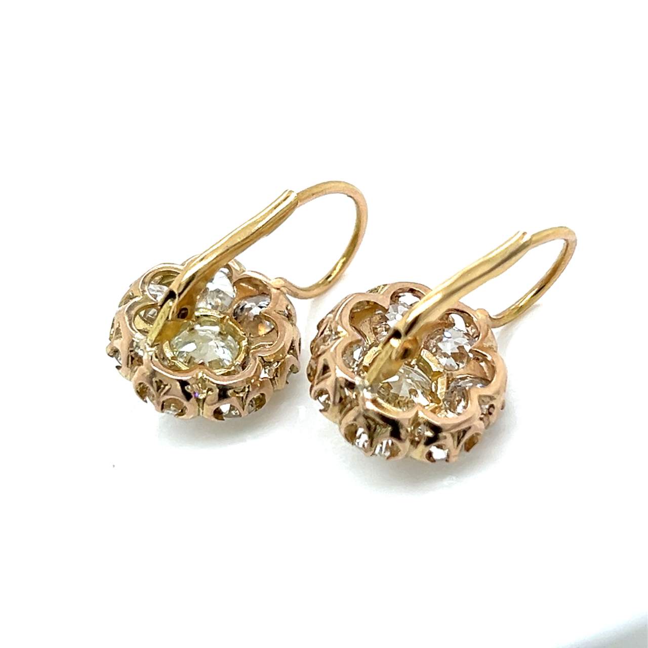 Platinum & 18K Yellow Gold 6.05 Ct. Diamond Earrings