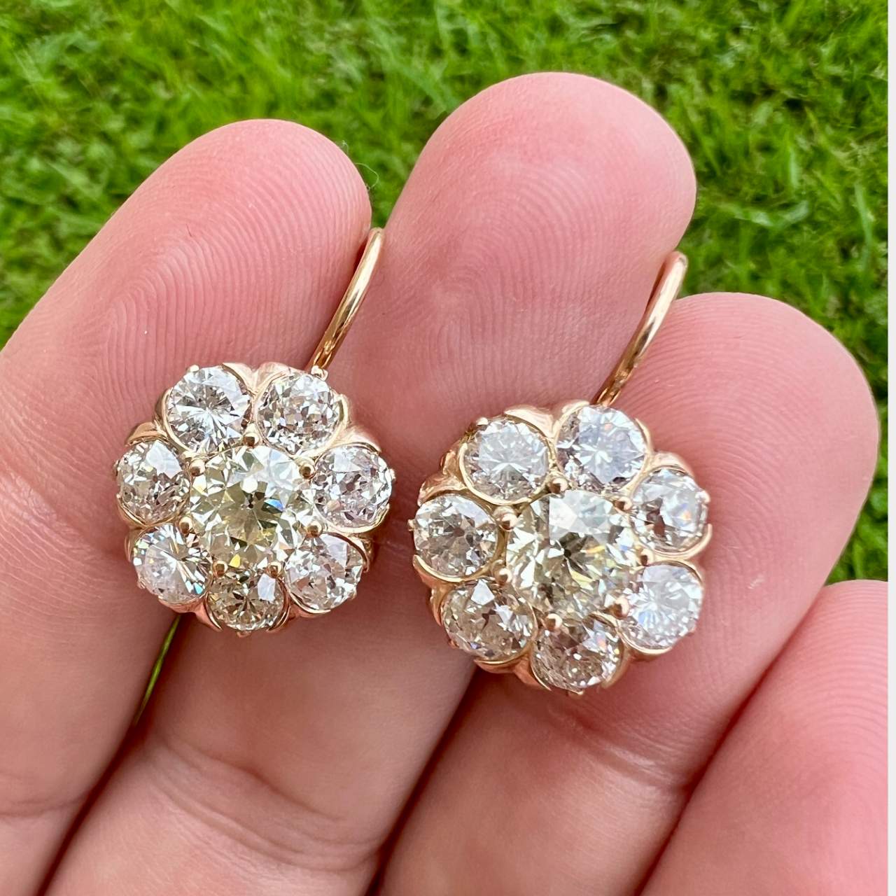 Platinum & 18K Yellow Gold 6.05 Ct. Diamond Earrings