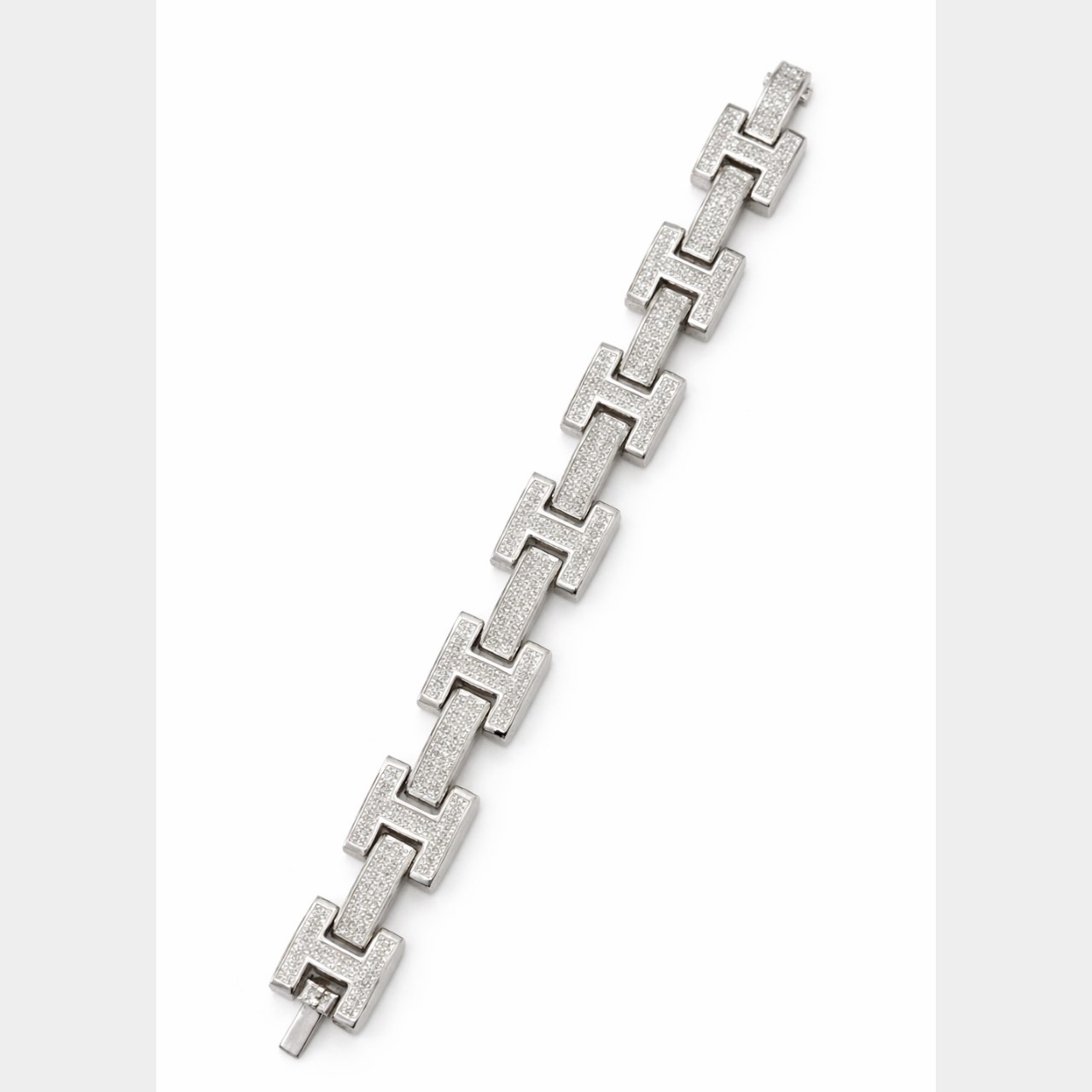 14K White Gold 15.00 Ct. Princess-cut Diamond Bracelet