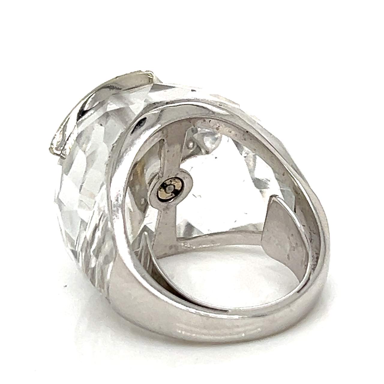 18K White Gold Crystal & Diamond Ring