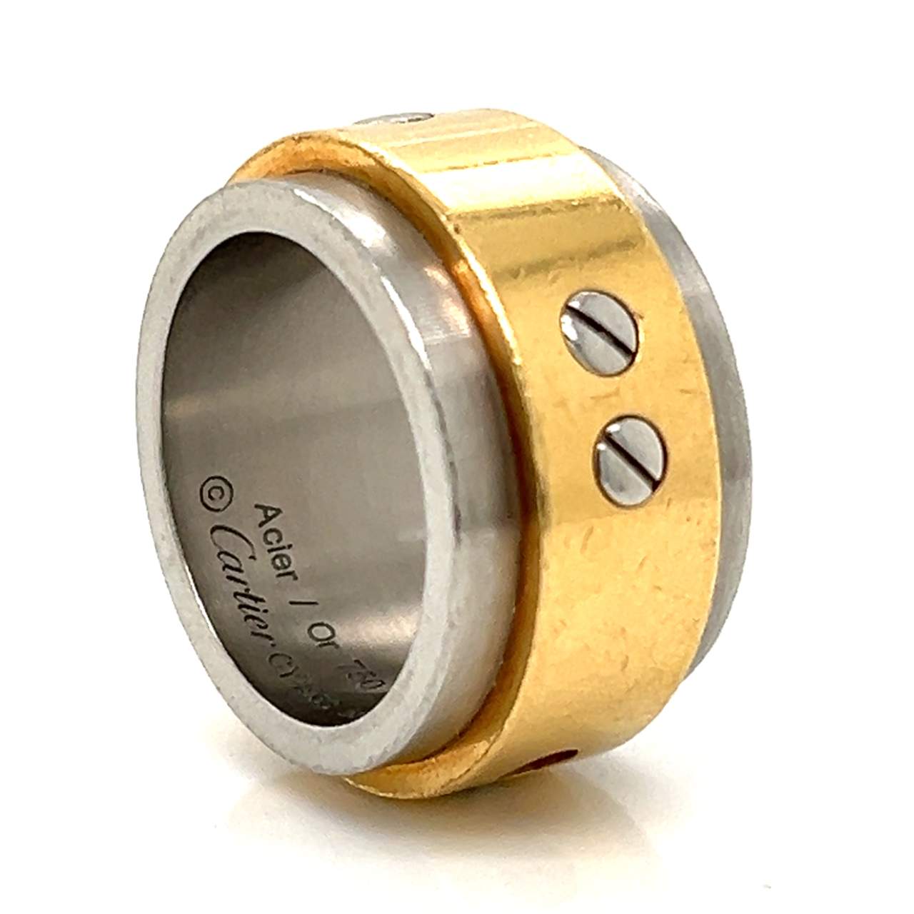 CARTIER 18K Yellow Gold & Stainless Steel Ring