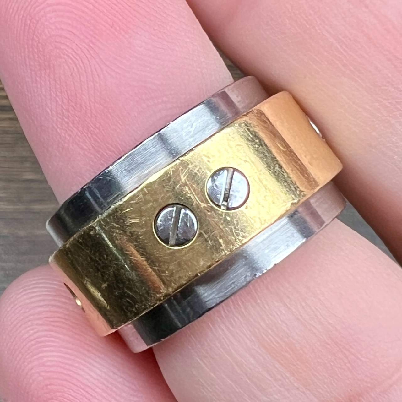 CARTIER 18K Yellow Gold & Stainless Steel Ring
