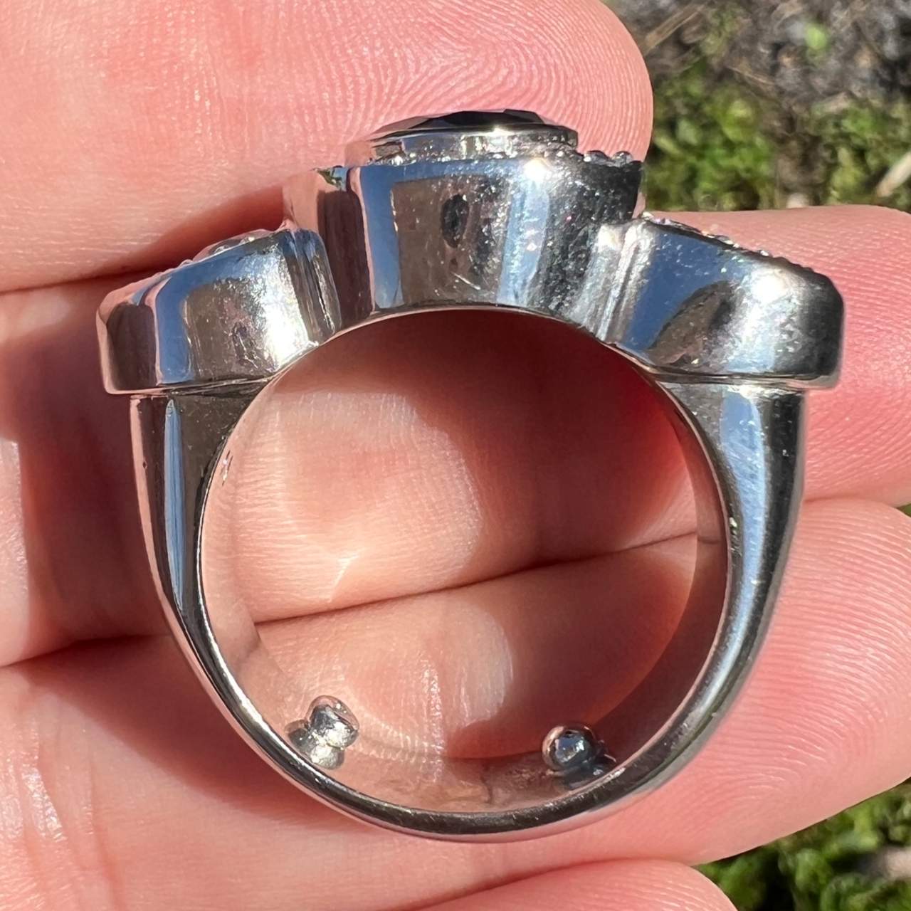 14k White Gold Sapphire & Diamond Ring