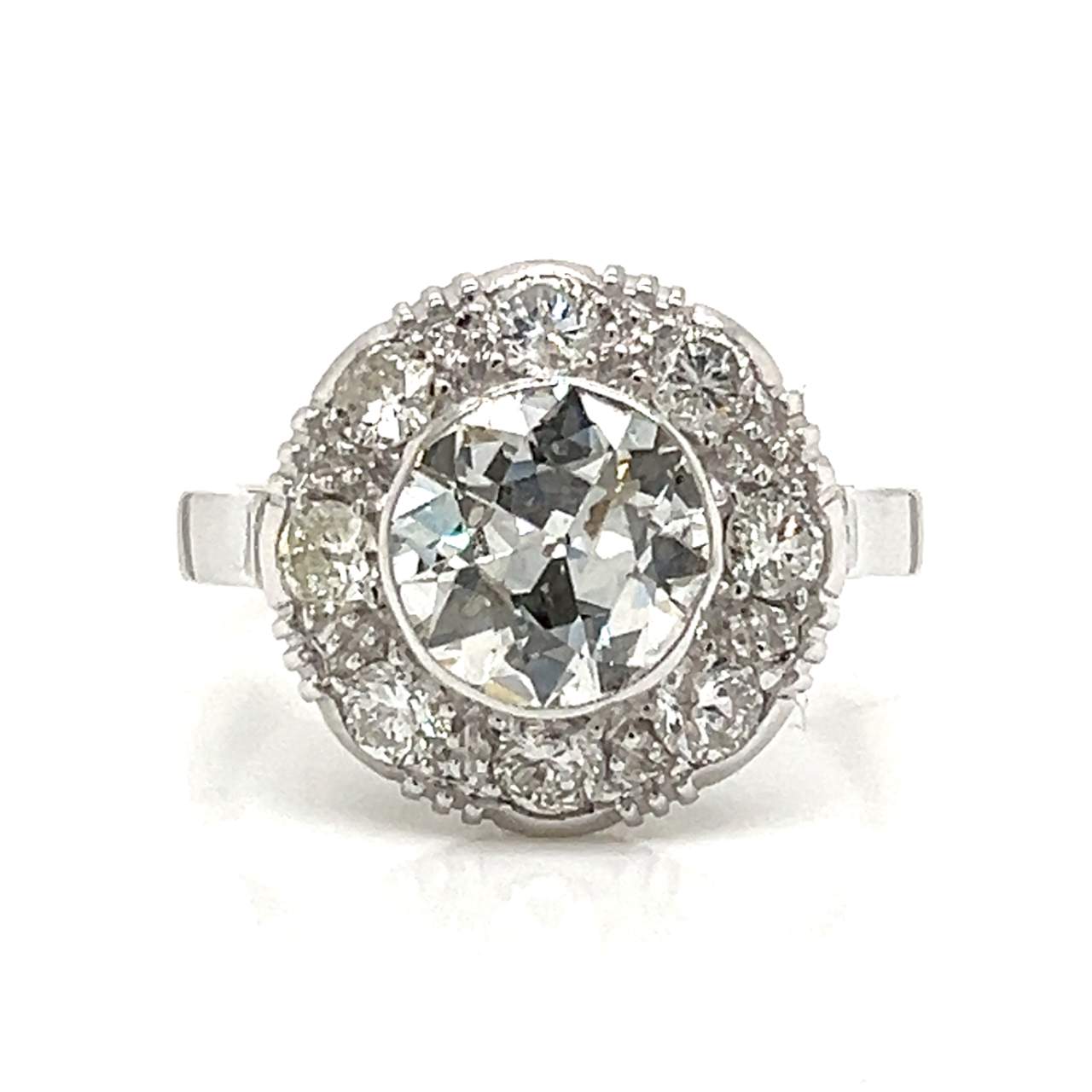 Art Deco 18K White Gold 1.80 Ct. Diamond Ring