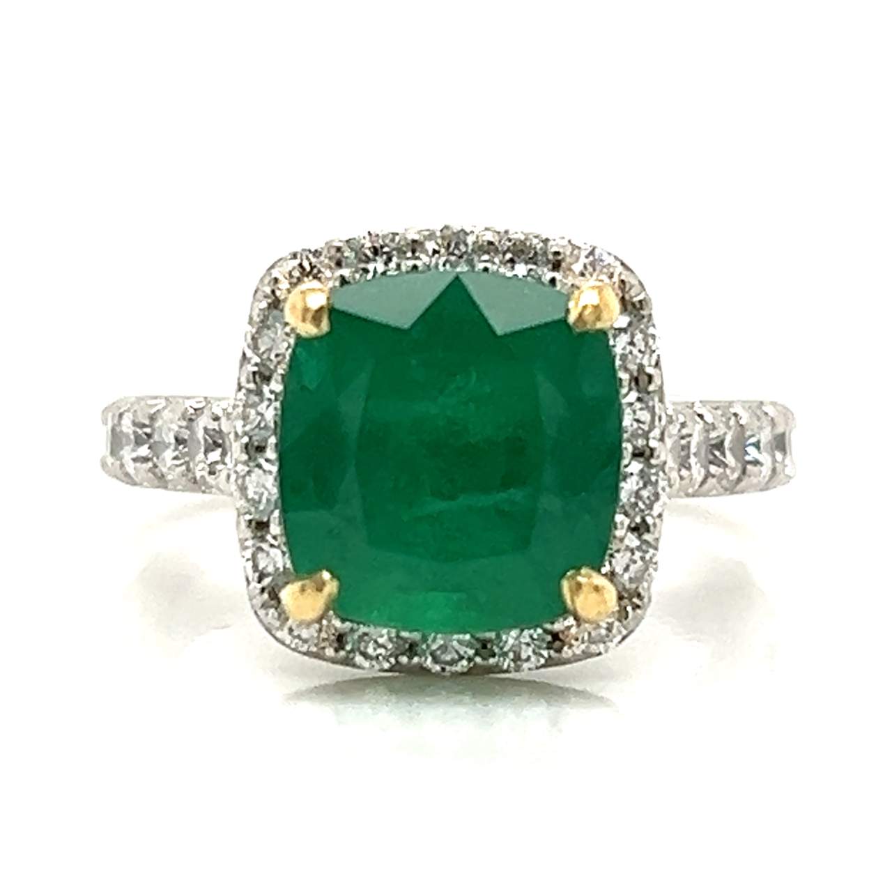 Platinum & 18K GIA Certified 3.07 Ct. Emerald and Diamond Ring