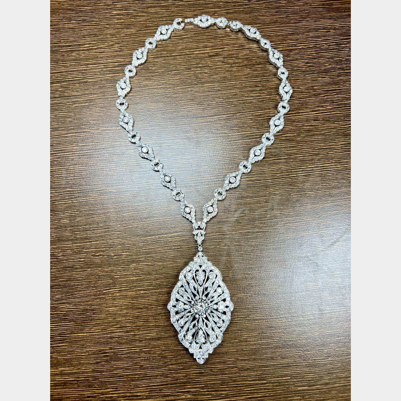 Art Deco Platinum 21.85 Ct. Diamond Necklace