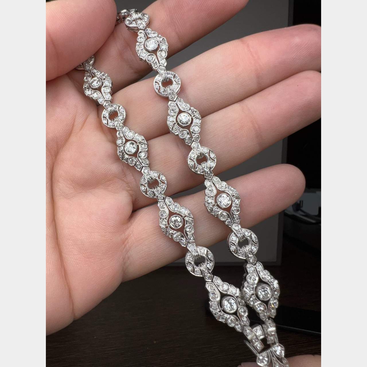 Art Deco Platinum 21.85 Ct. Diamond Necklace