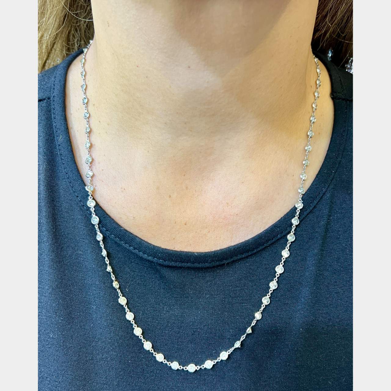 Platinum 16.00 Ct. Diamond by the Yard Necklace
