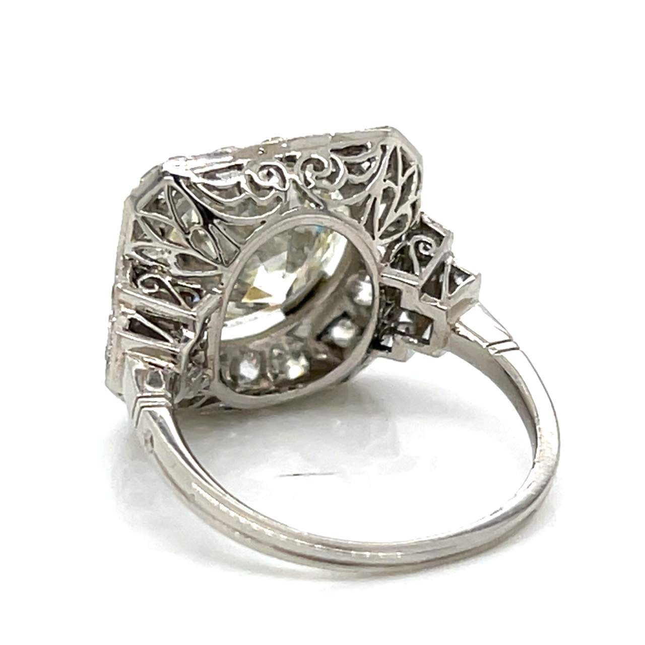 Art Deco Platinum GIA Certified 5.35 Ct. Diamond Ring