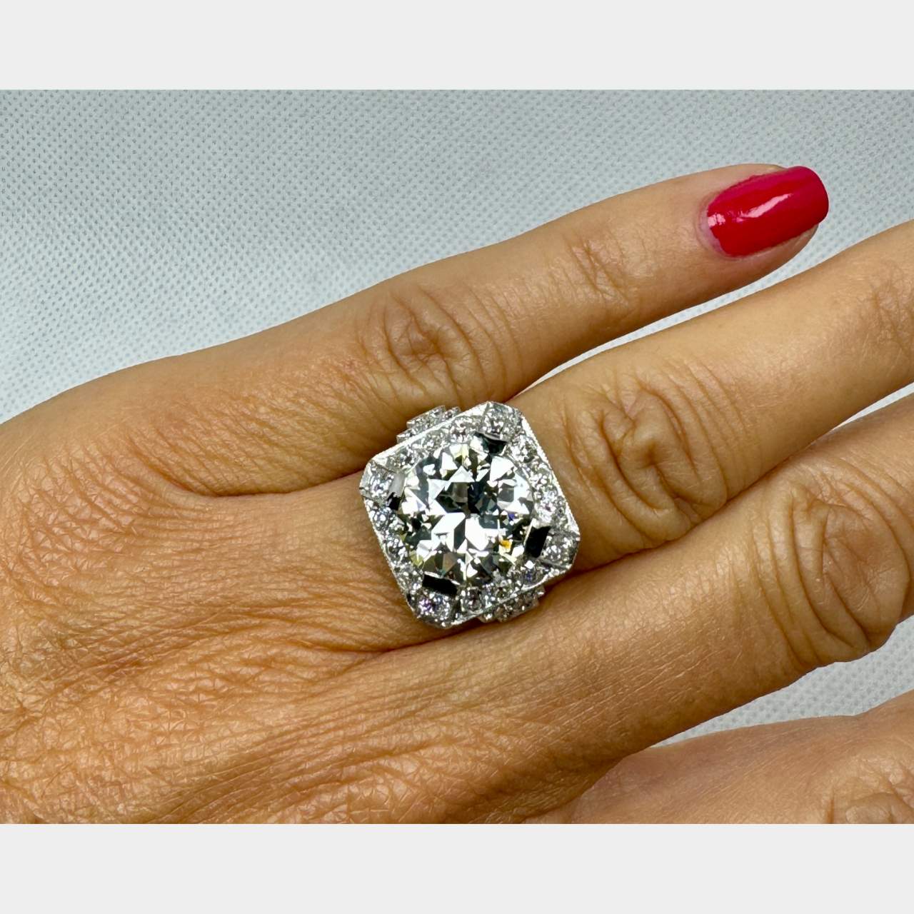 Art Deco Platinum GIA Certified 5.35 Ct. Diamond Ring