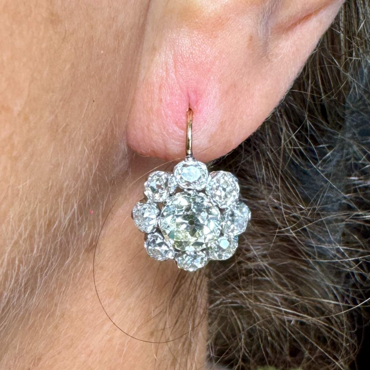 Platinum & 18K Yellow Gold 7.50 Ct. Diamond Earrings