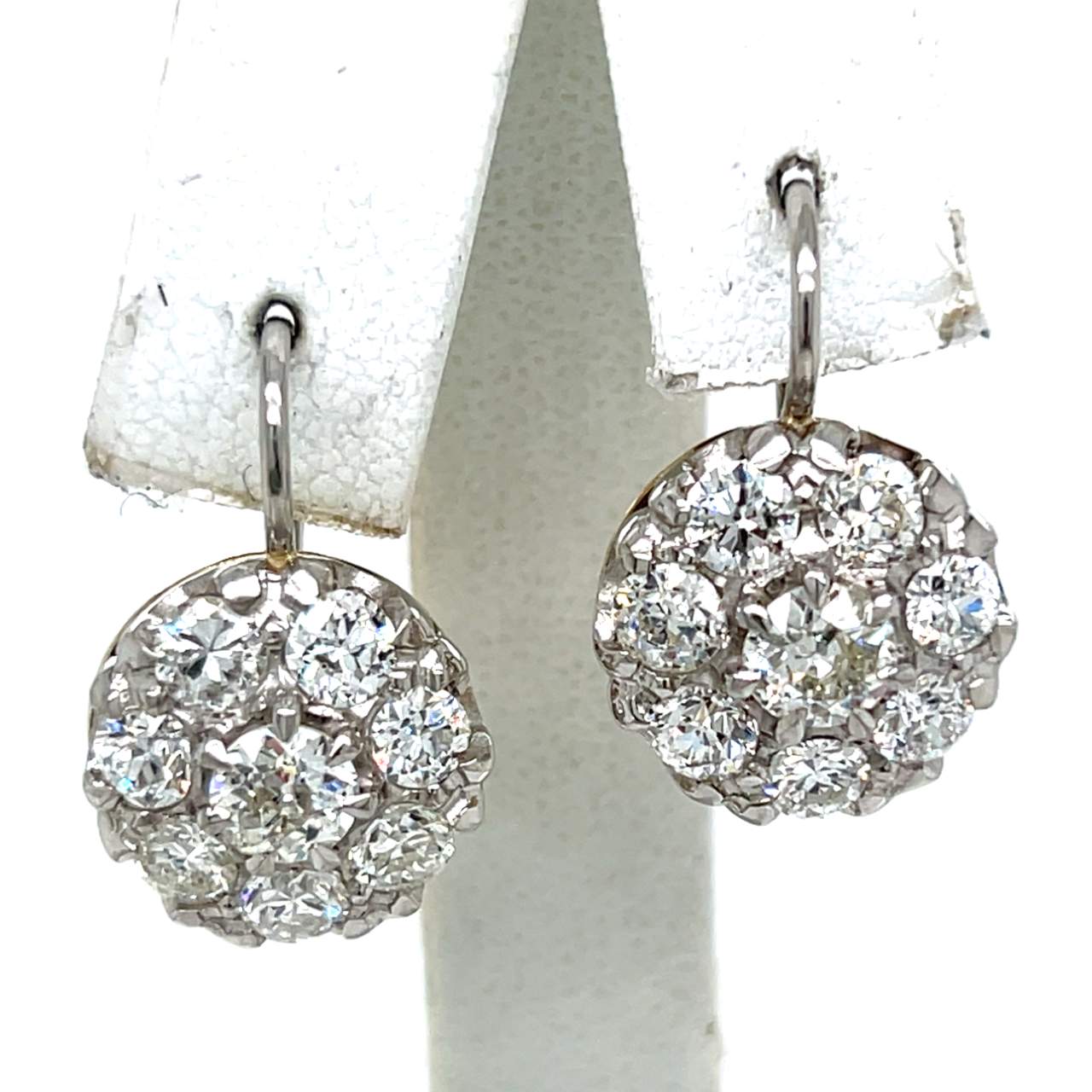 18K Yellow Gold & Platinum 3.40 Ct. Diamond Earrings