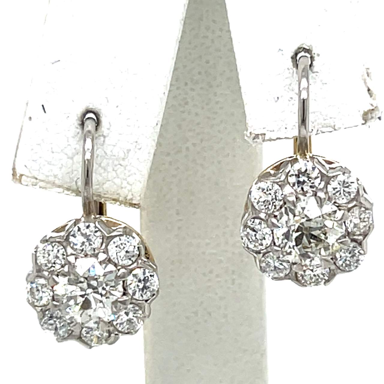 Platinum & 18K Yellow Gold 2.60 Ct. Diamond Earrings